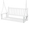 2-Person Wooden Outdoor Porch Swing with Rust-proof Metal Chain